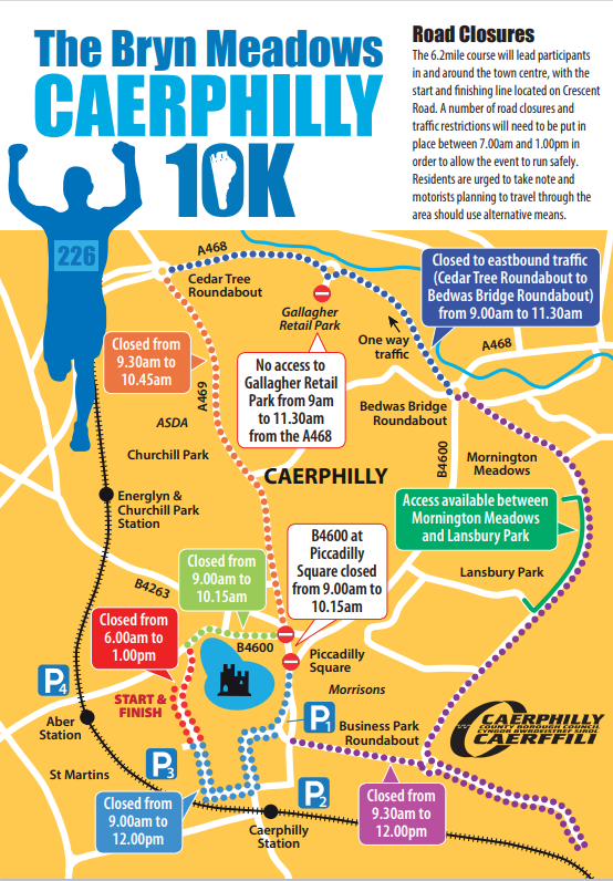 Road Closures Announced for Bryn Meadows Caerphilly 10k Event.