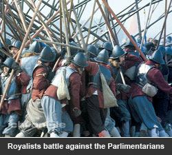 Royalists battle against the Parlimentarians