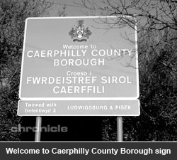 Welcome to Caerphilly County Borough sign