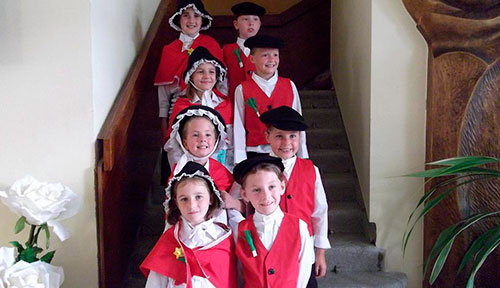 Folk dancers from the Caerphilly county borough