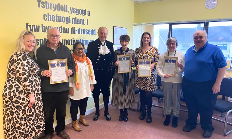 ​Community Volunteers for the Blaenau Gwent and Caerphilly Youth Offending Service Receive High Sheriff of Gwent Awards